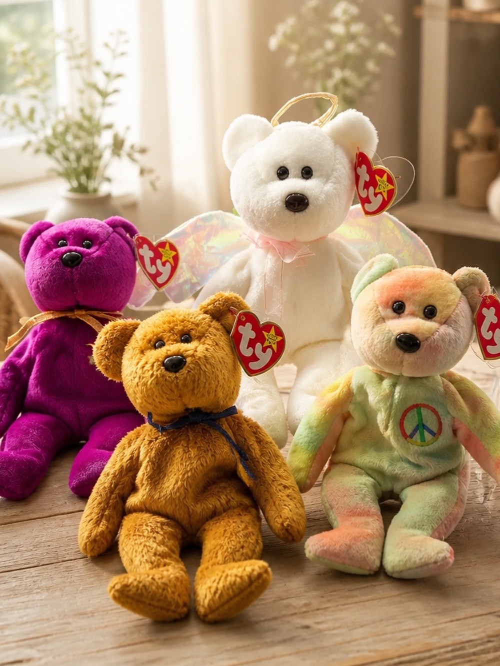 4 for 35 or 10.00 each Ty Plush Bear Pack